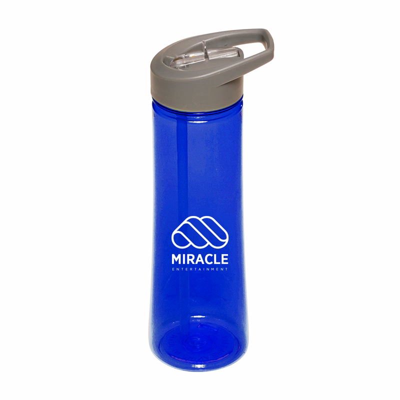 22 oz. Aqua Plastic Sports Water Bottle (1 Color Imprint)
