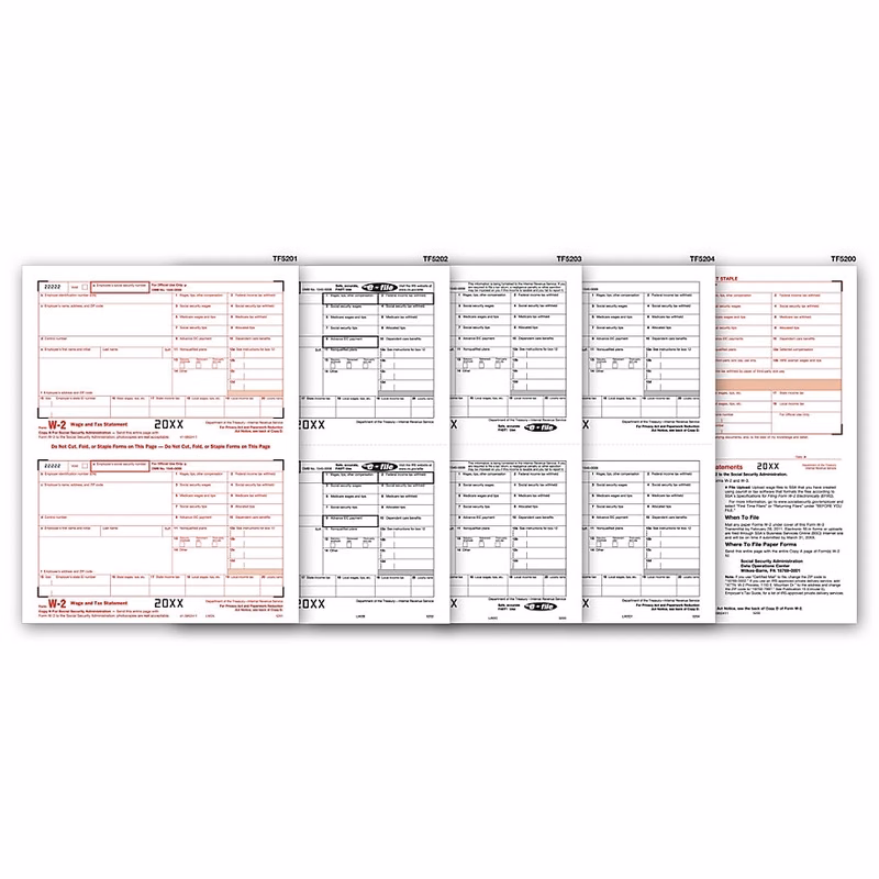 W-2 Tax Forms Set, Laser, 8-Part