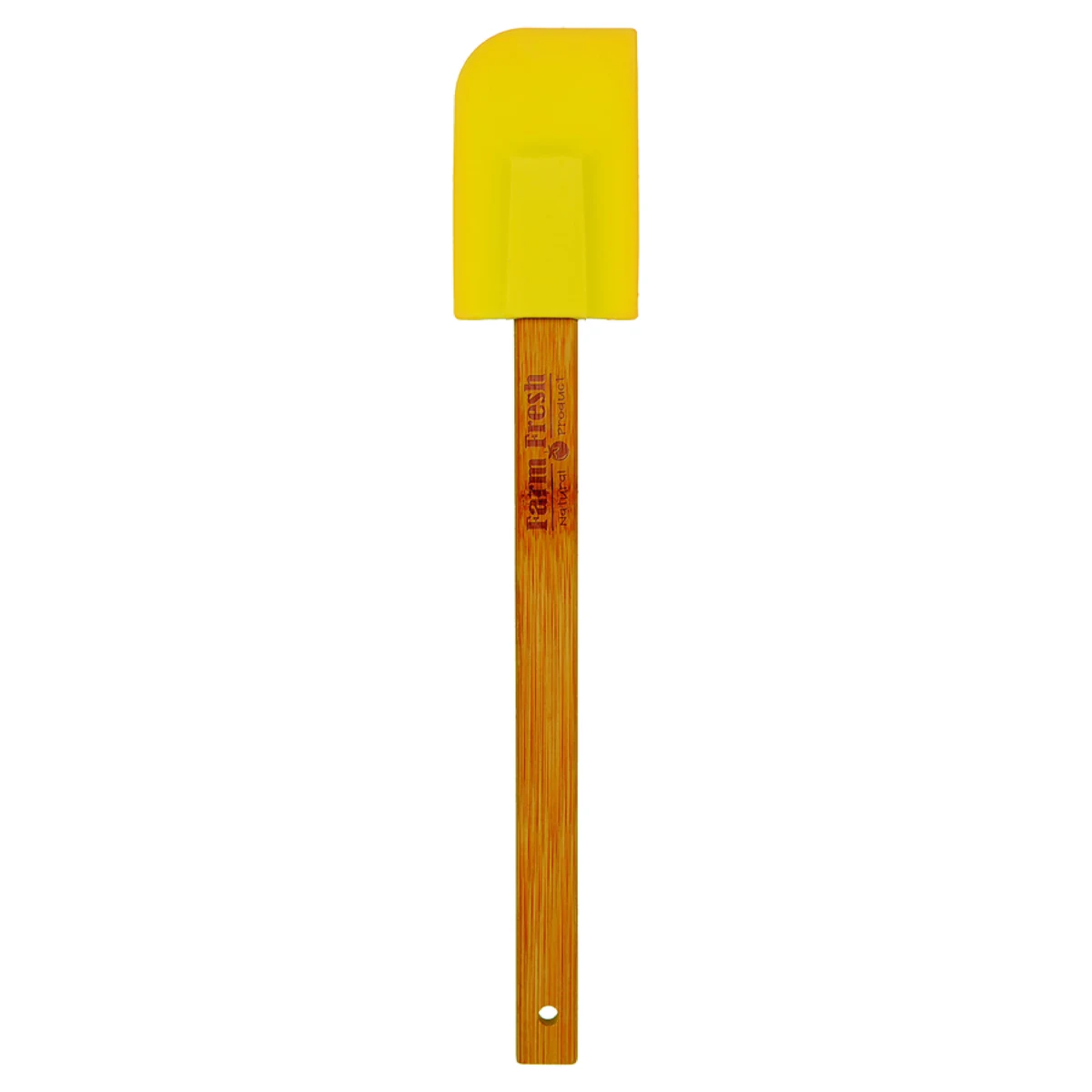 11" Yellow Silicone Spatula w/ Bamboo Handle 1