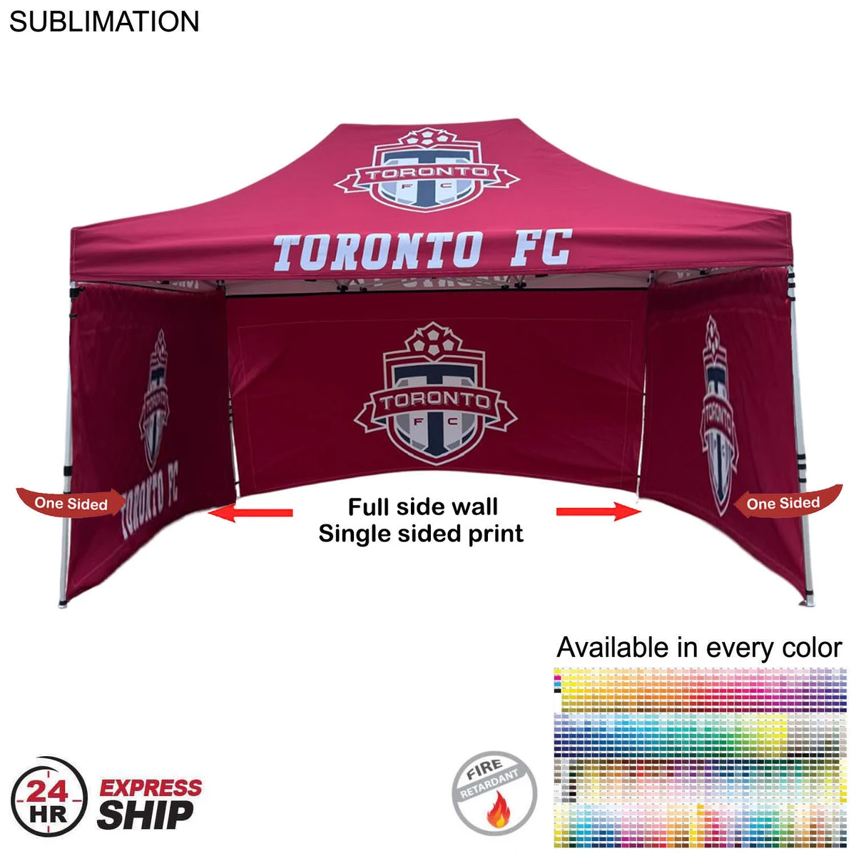 24Hr Express Ship - Full Side Wall for 10x15 Tent Kit, Sublimated, Single Sided Print 1