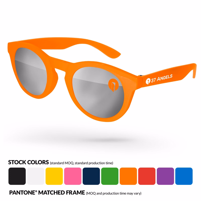 Andy Mirror Promotional Sunglasses w/ Temple Imprint