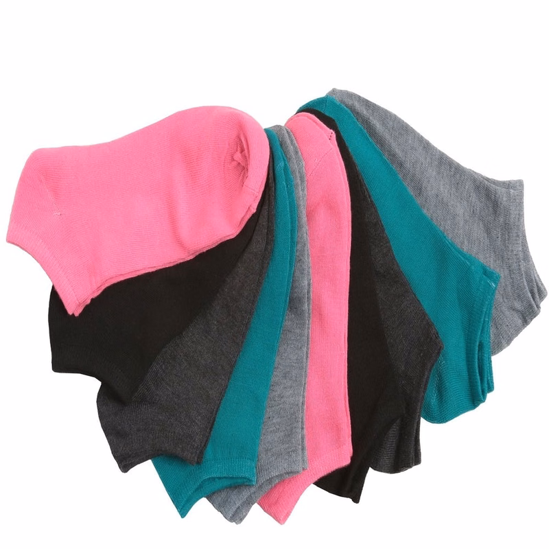 Women's Ankle Socks - Dark Colors 10 Pack No Show Size 9-11