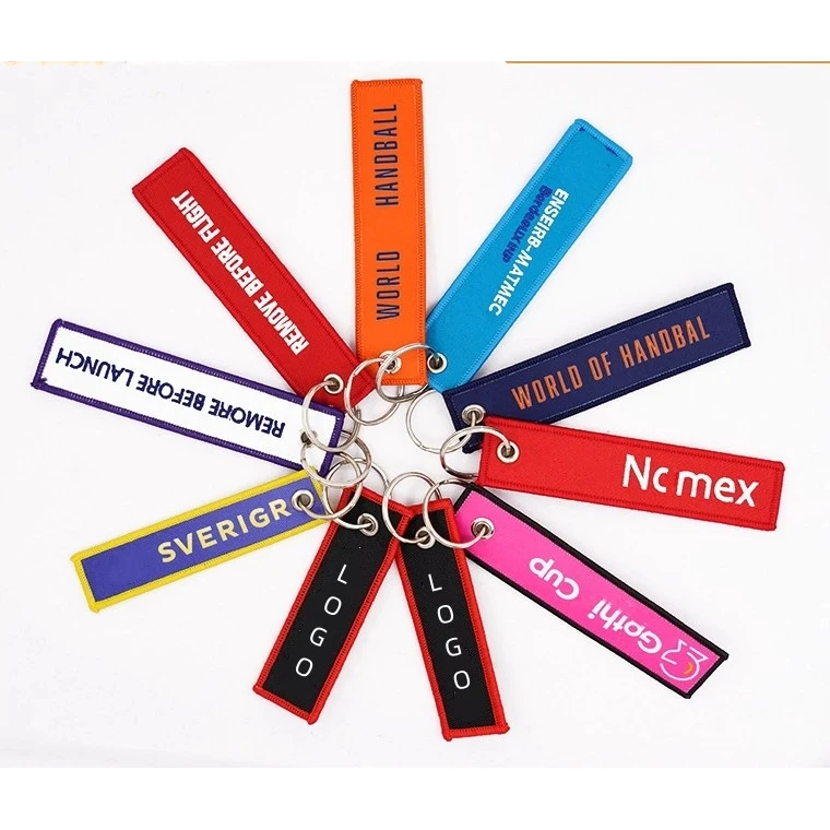 Custom Embroidered Woven Keychain 1
