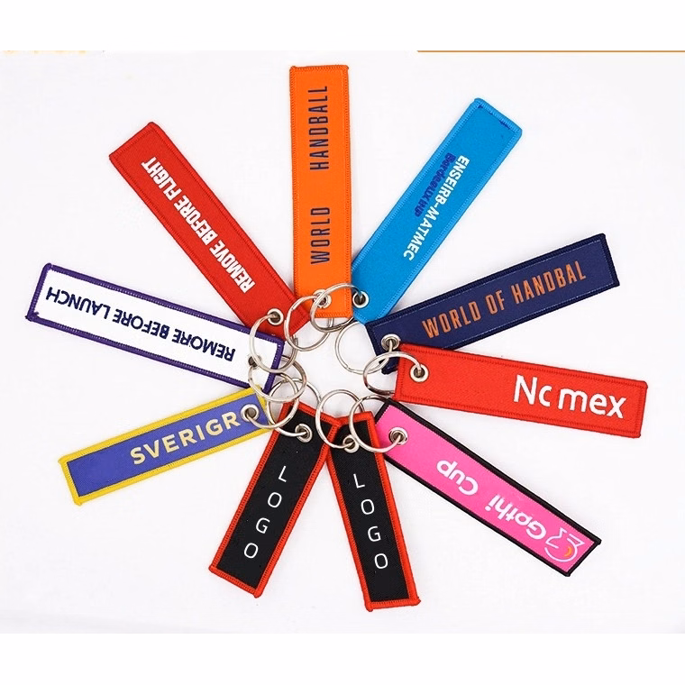 Custom Embroidered Woven Keychain