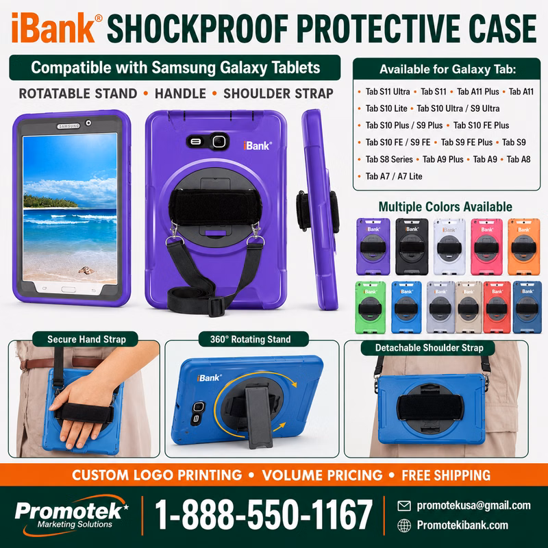 iBank ® Shockproof Protective Case for Samsung Galaxy Tablet with Stand, Handle, Shoulder strap