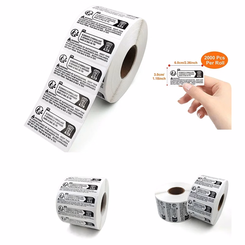 2000Pcs/Roll Custom Self Adhesive Labels Stickers