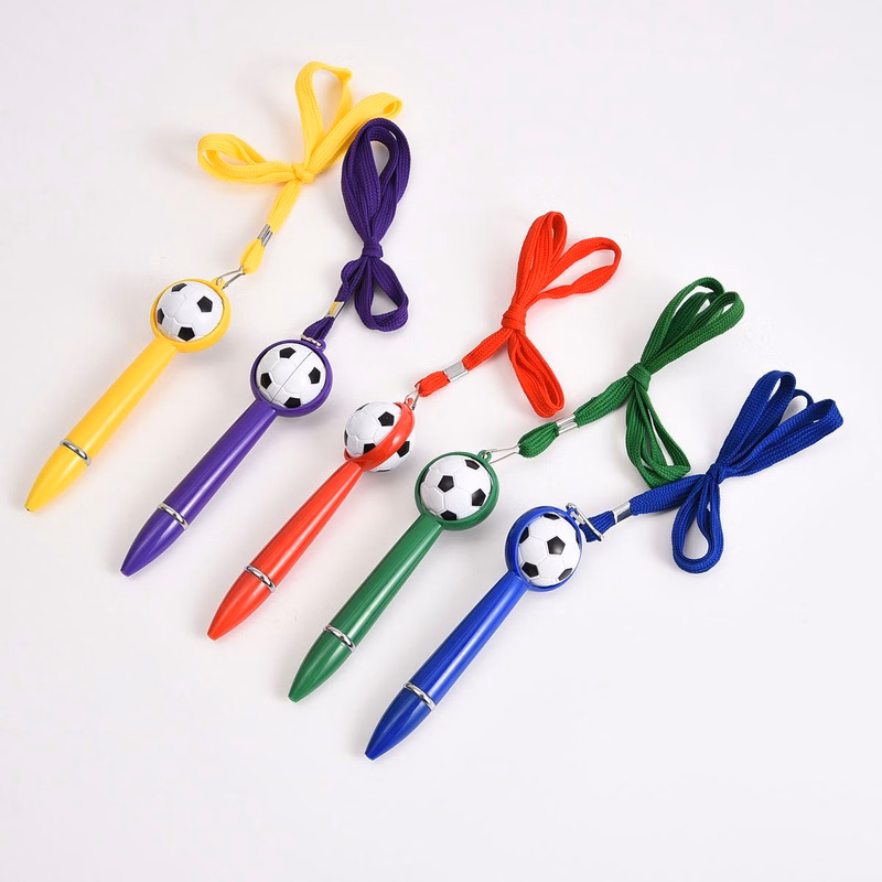Party favors novelty soccer ballpoint pen with lanyard