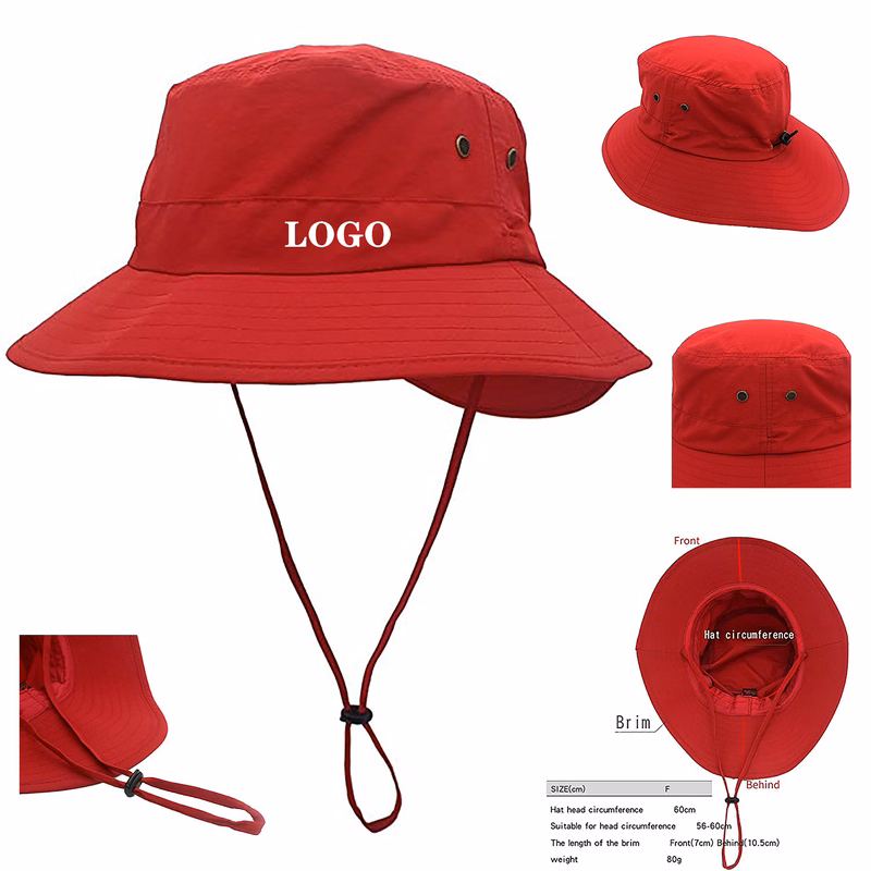 MOQ 50Pcs Foldable Polyester Bucket Hat W/Mesh