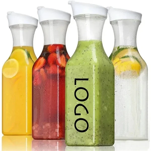 Clear Plastic Water Pitchers with Lids for Commutes, Fitness and Travel 1