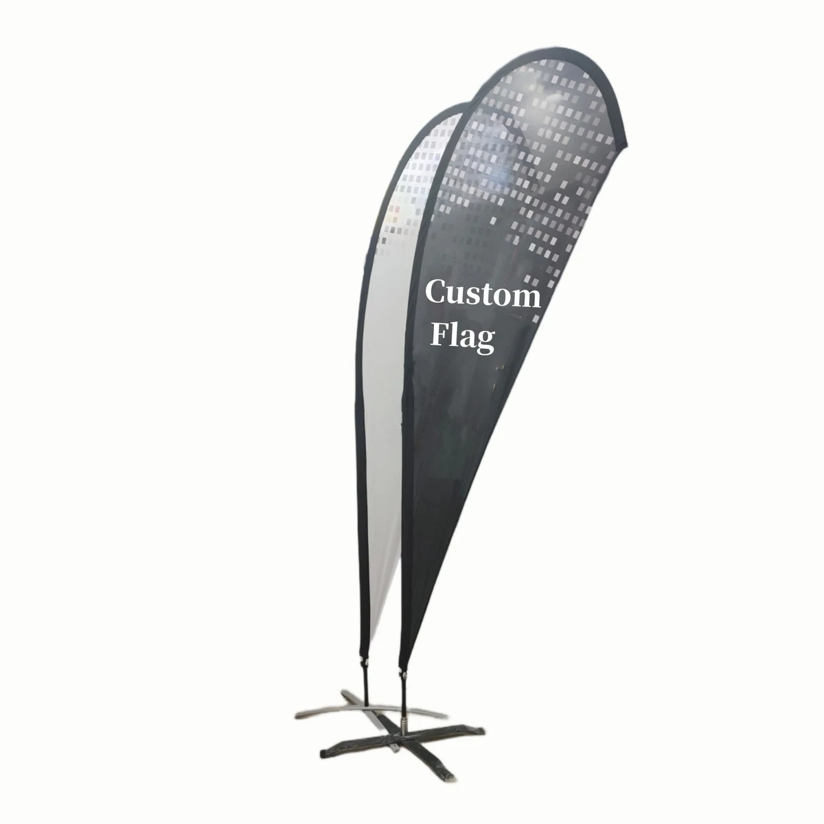 5.5' Single Reverse Portable Teardrop Banner w/ Hardware Set-Double Sided Graphic -Full Color 1