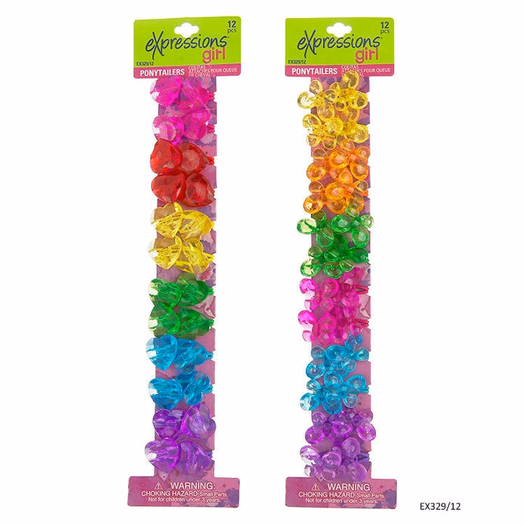 Twin Bead Ponytail Holders - Hearts & Butterflies