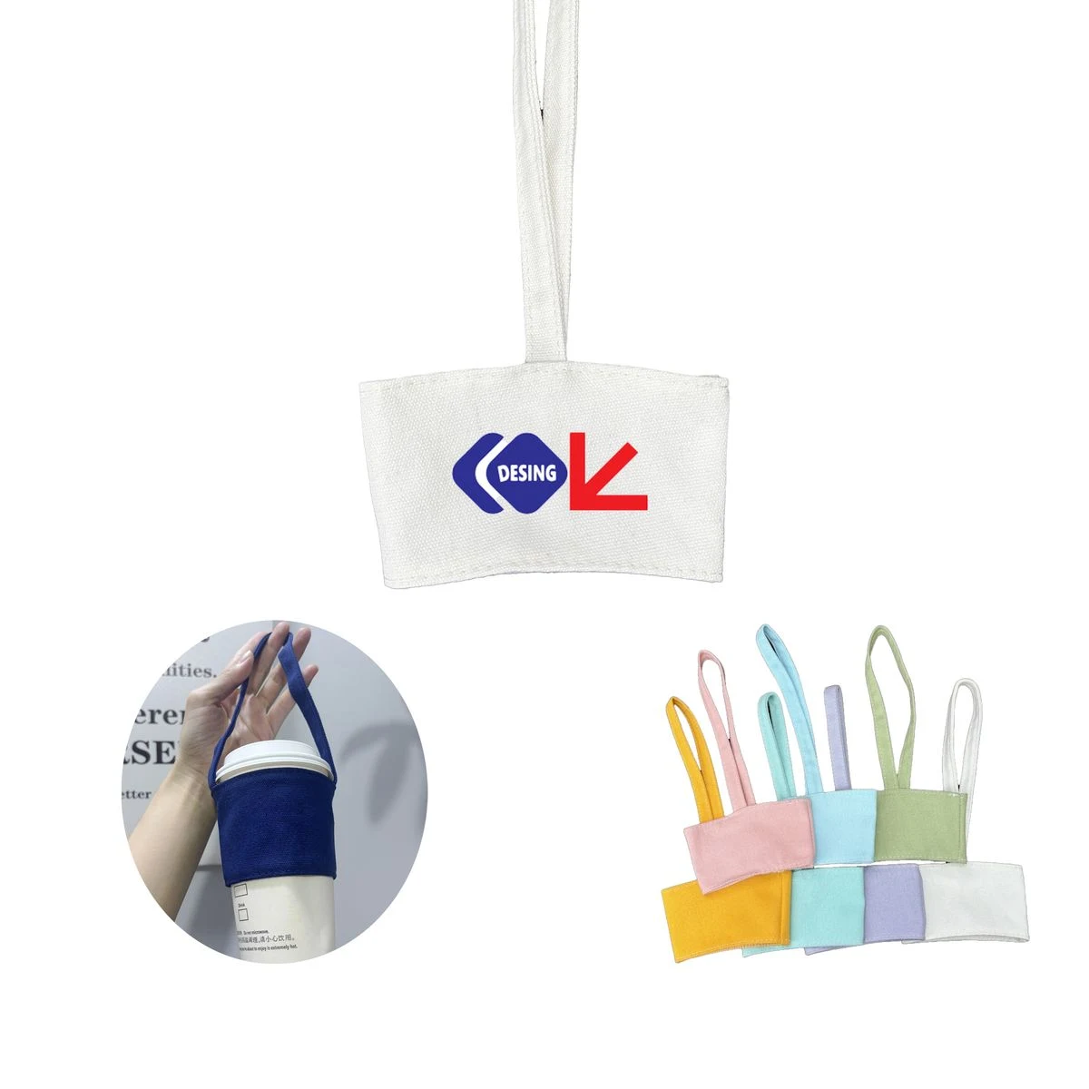 Custom Printed Handheld Drink Cup Sleeves Milk Tea Insulated 1