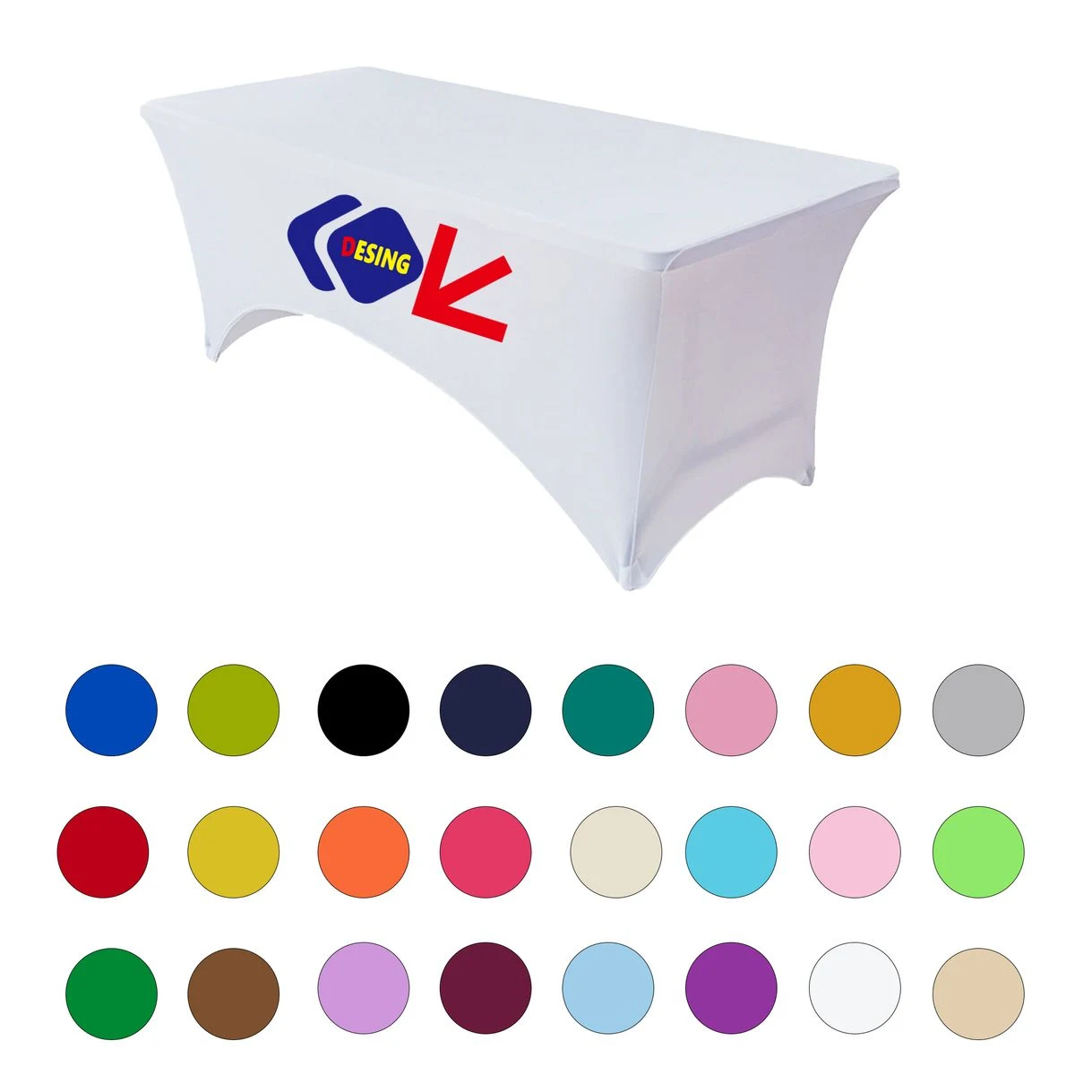 6' Full Color Digital Printing Stretch Table Cover 1
