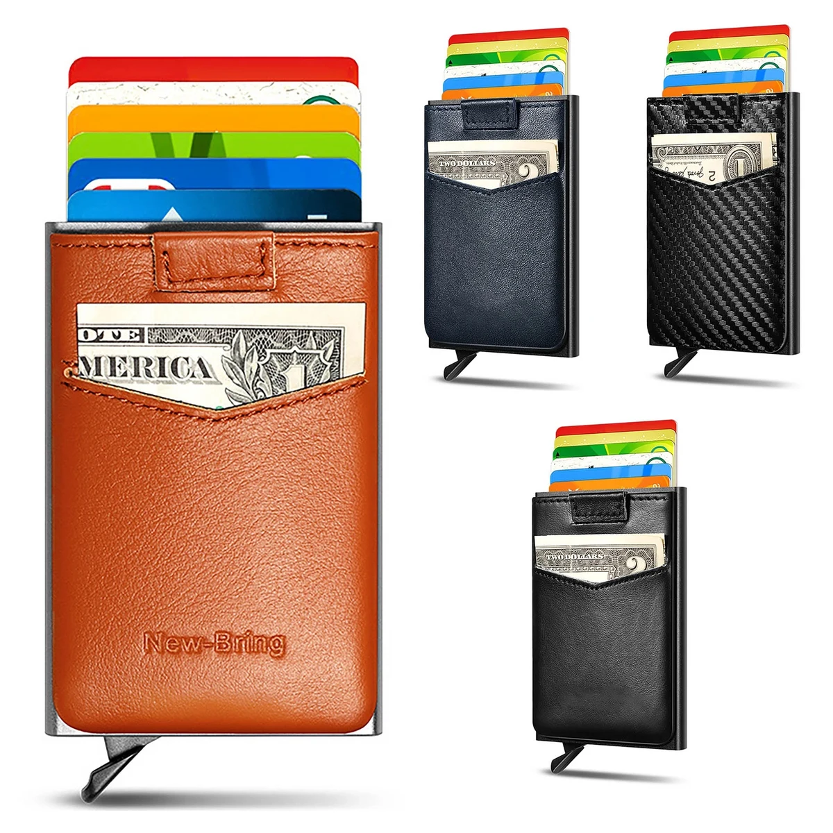 Leather Lining Rfid Blocking Credit Card Holder 1