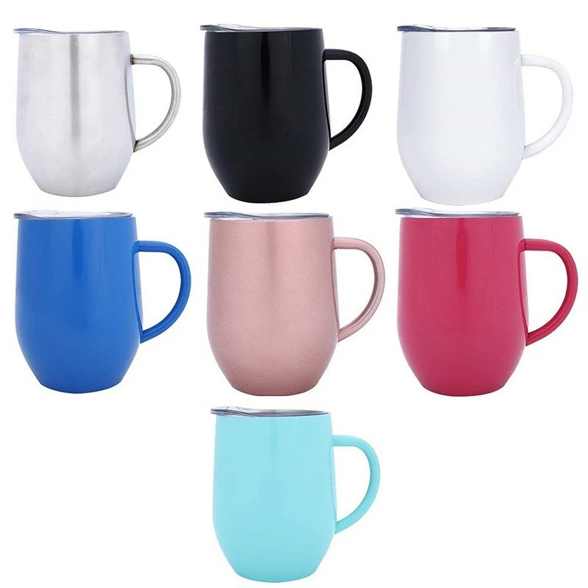12oz Stainless Steel Mug with Lid and Handle 1