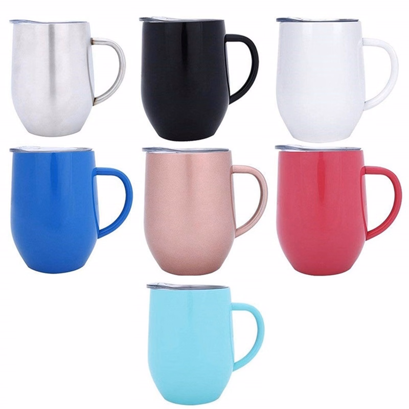 12oz Stainless Steel Mug with Lid and Handle