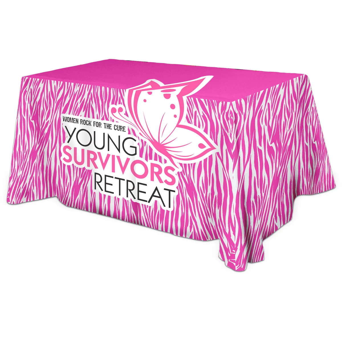 All Over Full Color Dye Sub Table Cover - flat poly 4-sided, fits 6' table 1