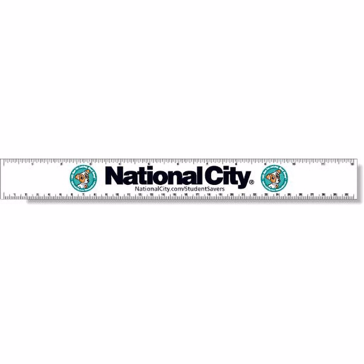 Stock .035 Magnetic Ruler (1.5"x12.25"), Full Colour, White Vinyl Topcoat