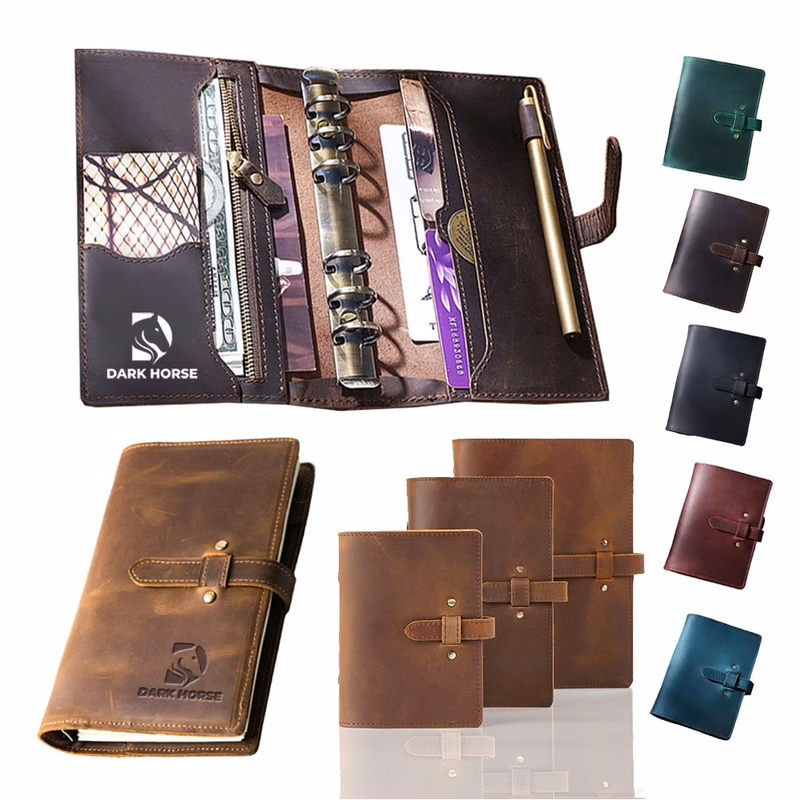 Leather Multi-Functional Zipper Retro Loose Leaf Book Diary