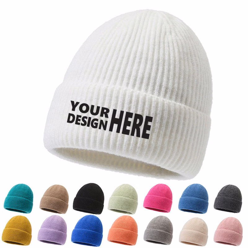Winter Knit Hat With Ear Protection Warm Acrylic Beanie