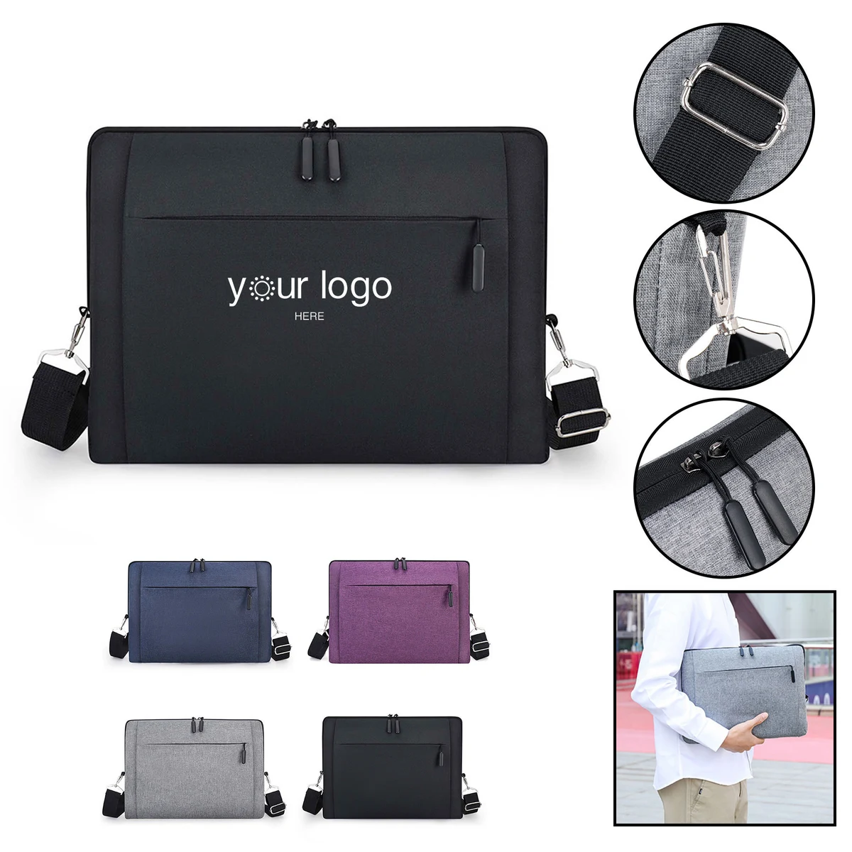Water-resistant 15.6" Laptop Bag With Shoulder Straps 1