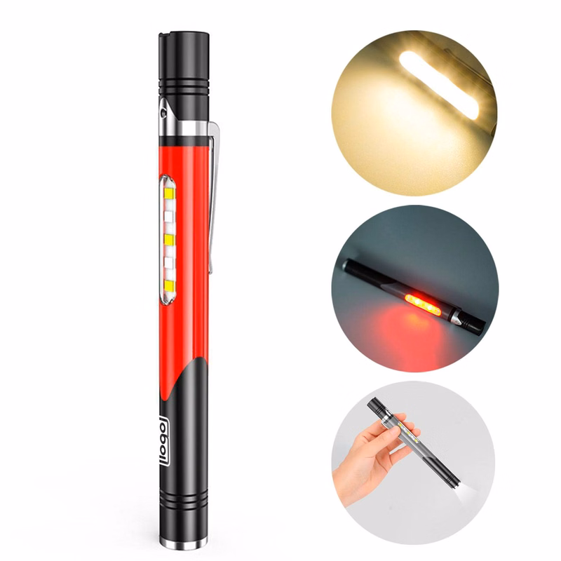 USB Rechargeable Dual-Light Medical Flashlight