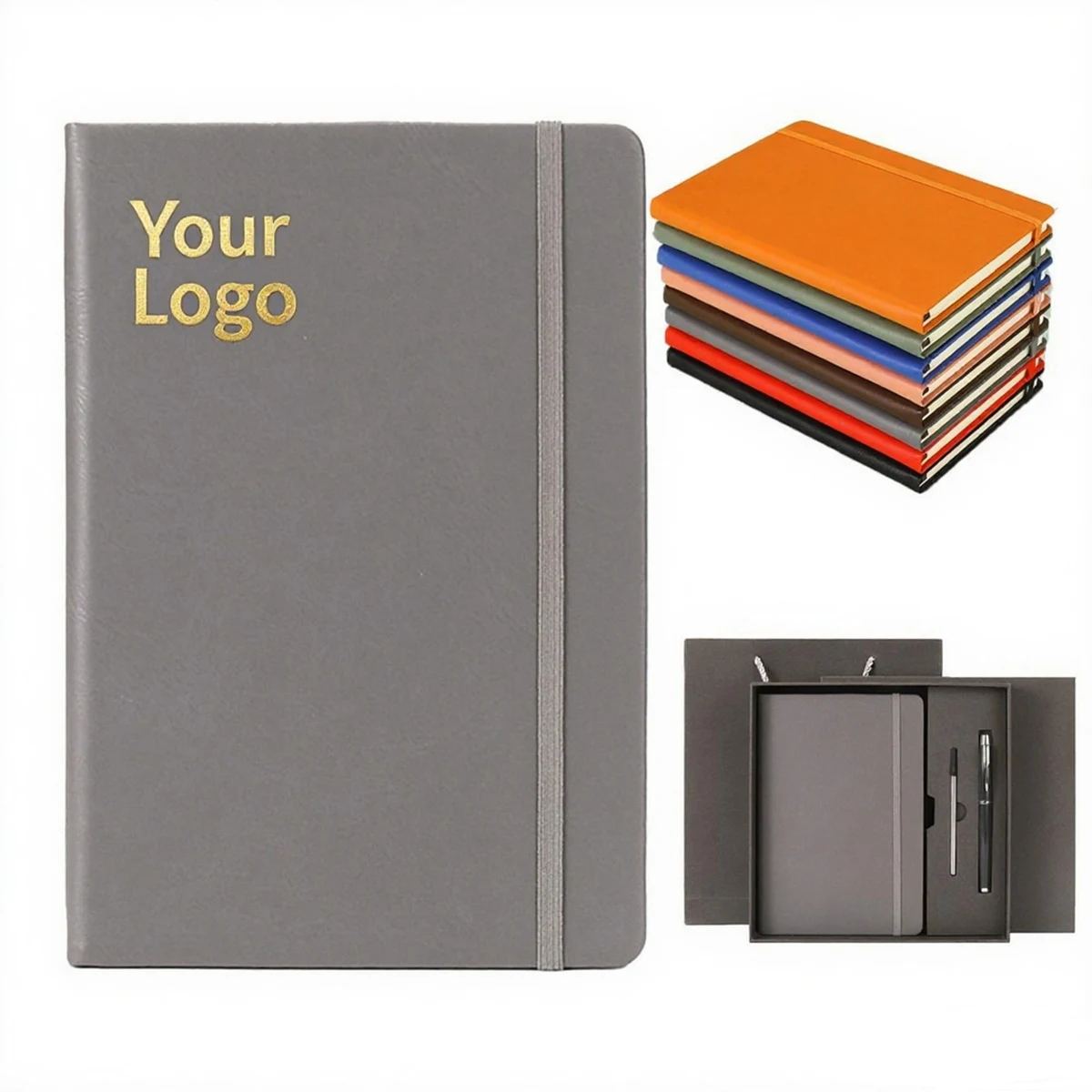 Leather Look Journal With Elastic Band 1