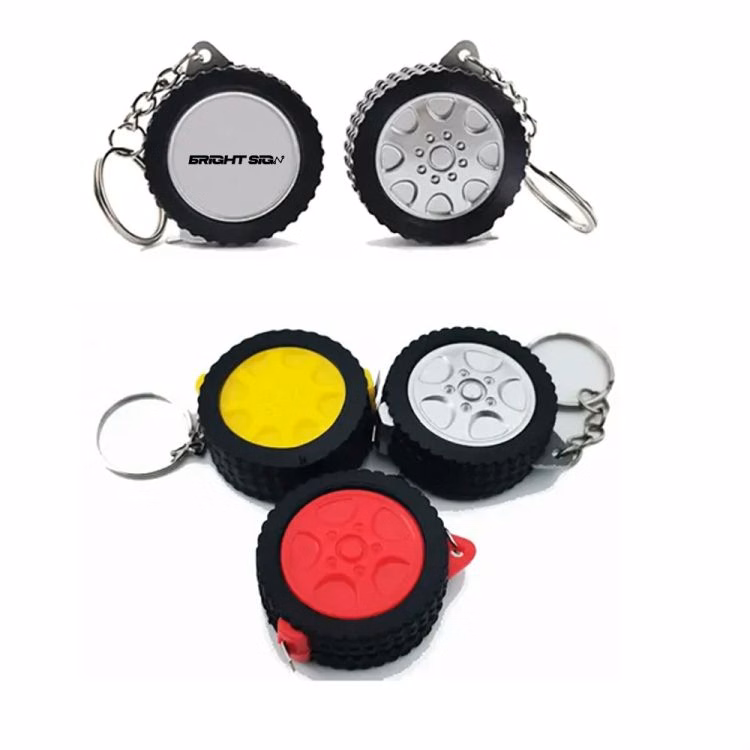 Retractable Tire-Style Tape Measure Keychain
