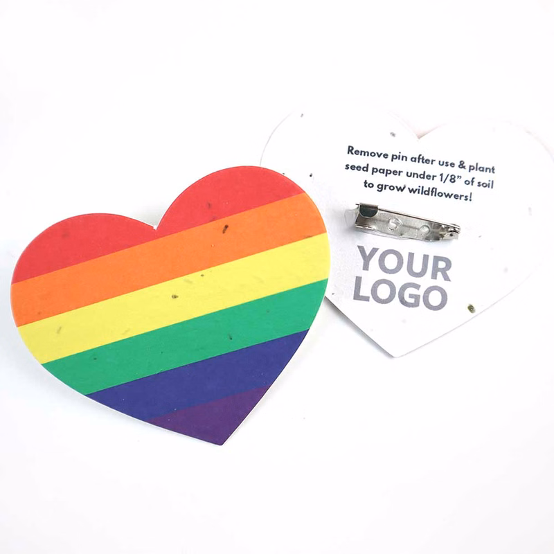 Plantable Pride Heart Button Badges