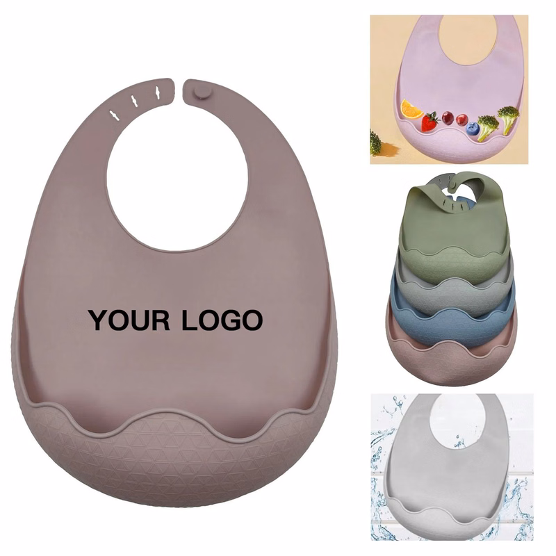 Soft Silicone Bib with Adjustable Closure for Babies
