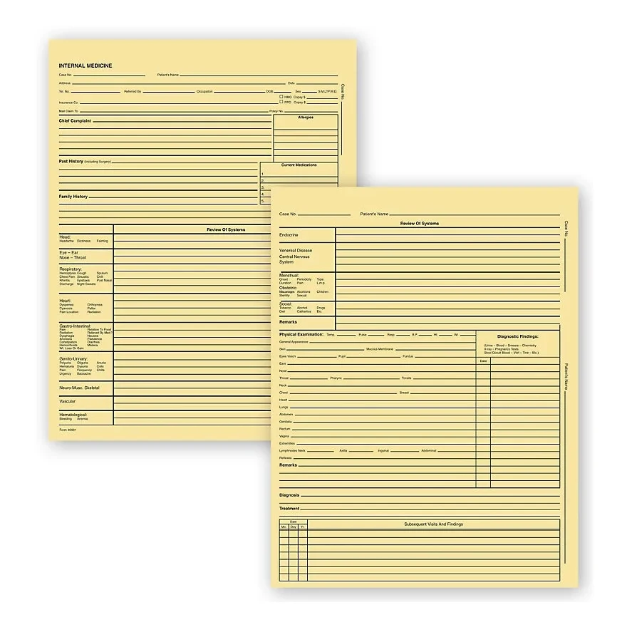 Internal Medicine Exam Records, 2 Page 1