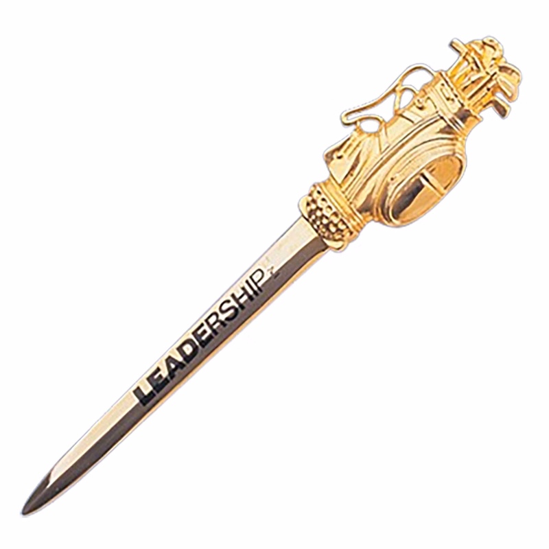 GOLD PLATED GOLF LETTER OPENER