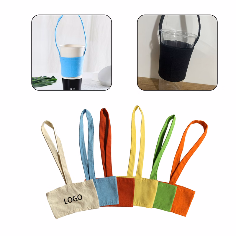 Canvas Drink Sleeve with Strap