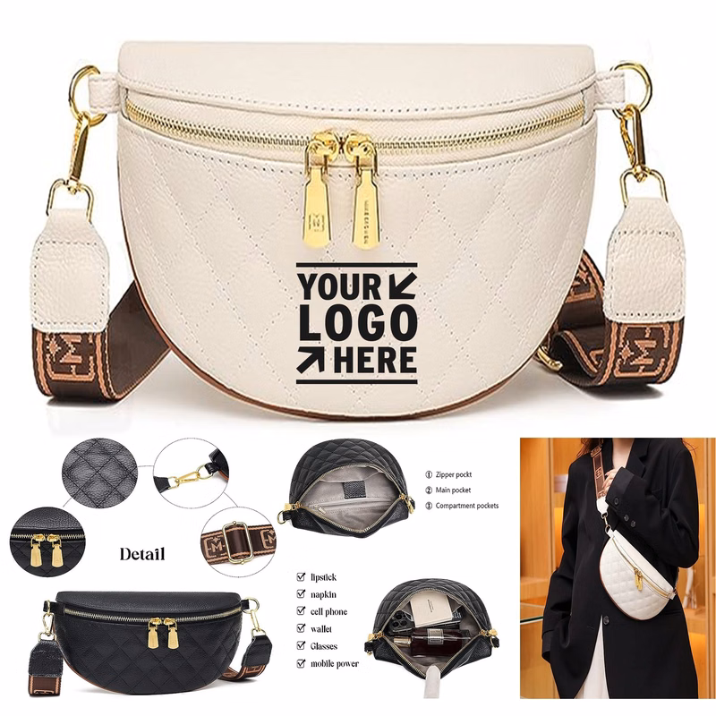 Women Trendy Fashionable Fanny Pack Vegan Leather Chest Belt Bum Small Crossbody Sling Bag