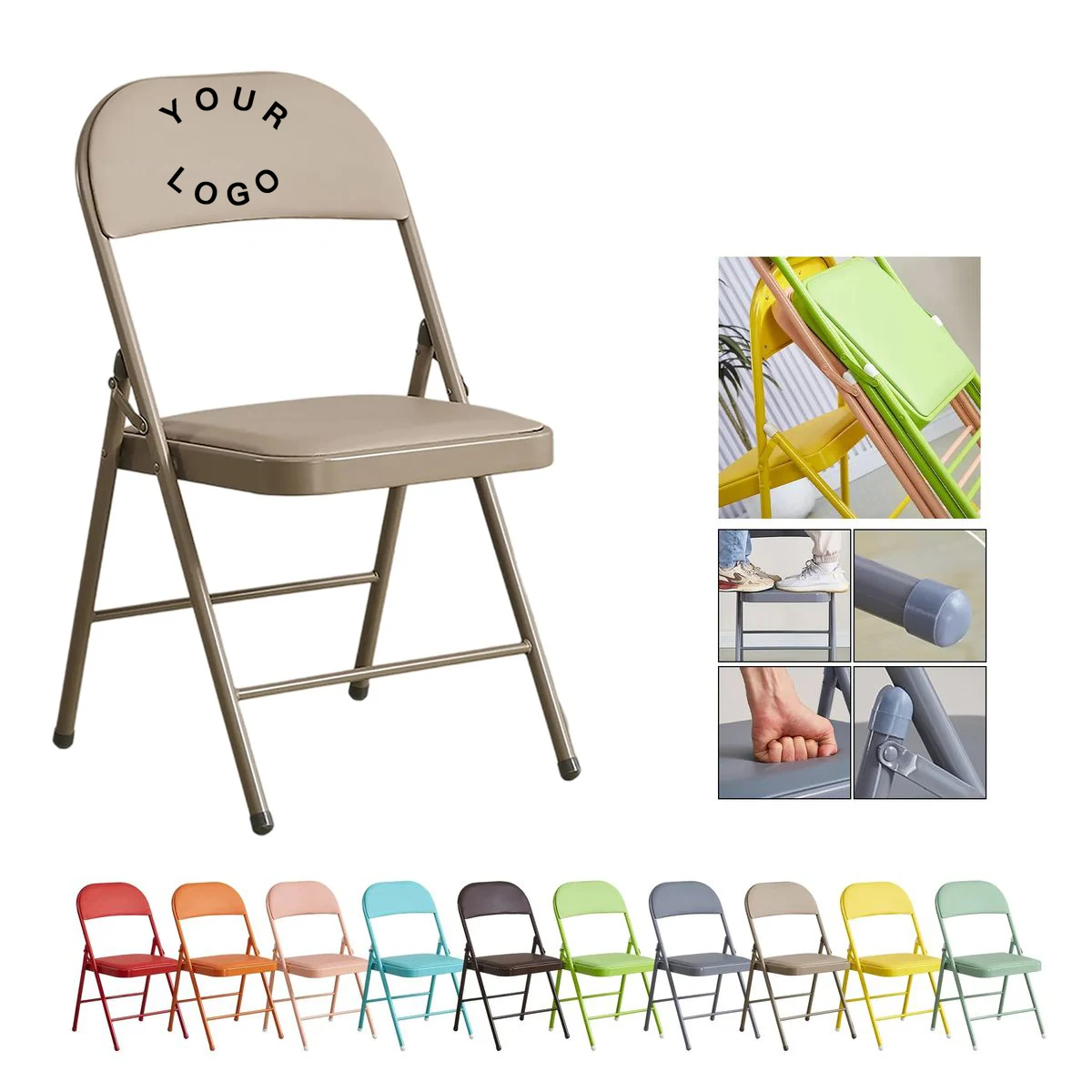 Portable Event Chair with Soft Seat and Backrest 1