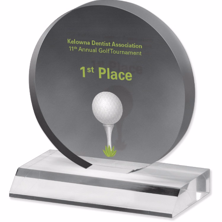 Clear Circle Acrylic Award (5"x 5 1/2"x 3/4") Full Colour PhotoImage