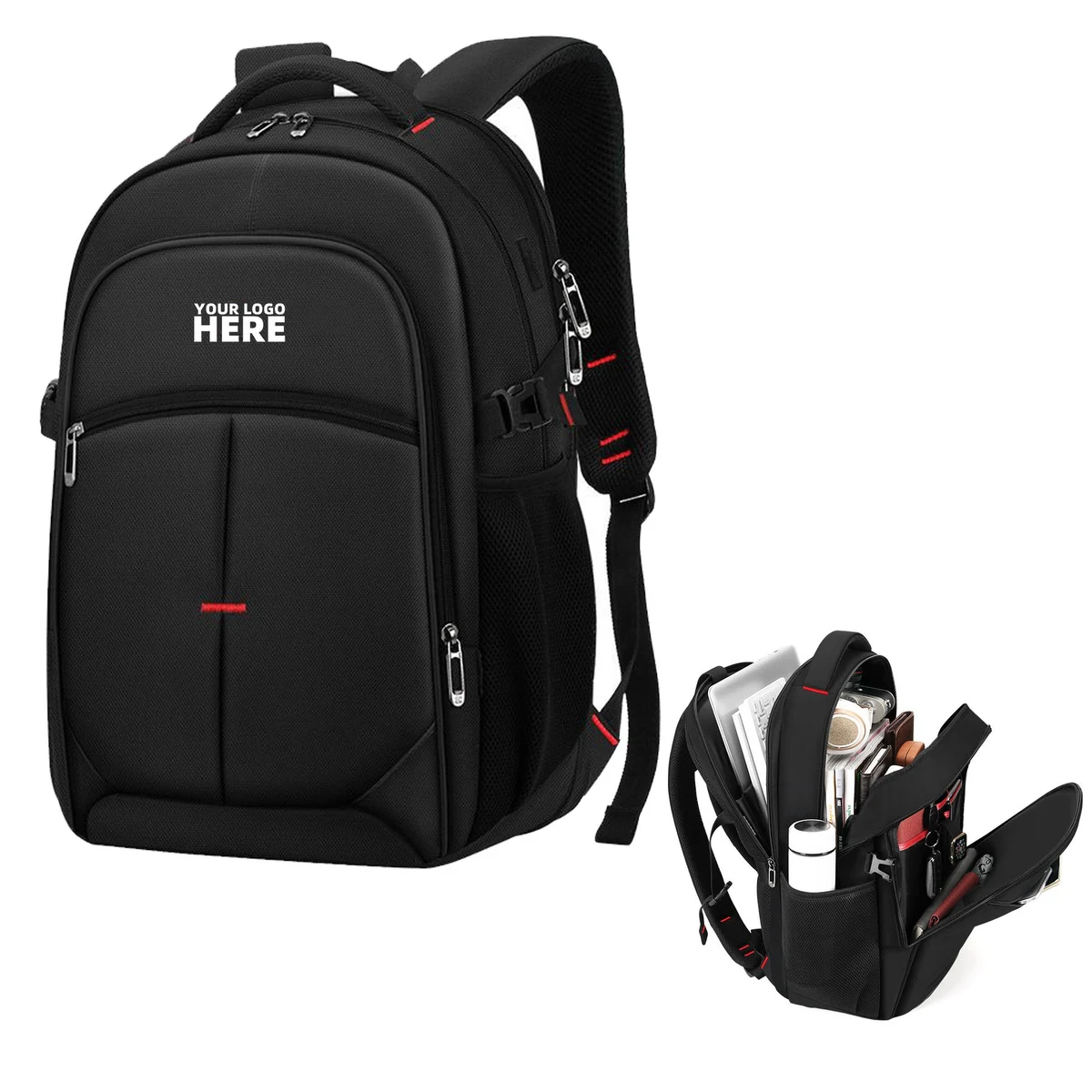 15.6'' Travel Laptop Backpack w/USB Charging Port 1
