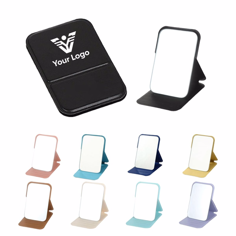 Compact PU Leather Folding Makeup Mirror