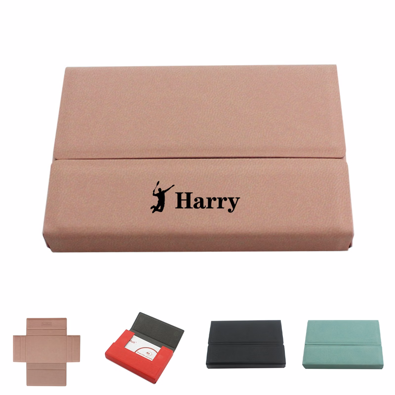 Foldable Magnetic PU Leather Card Holder