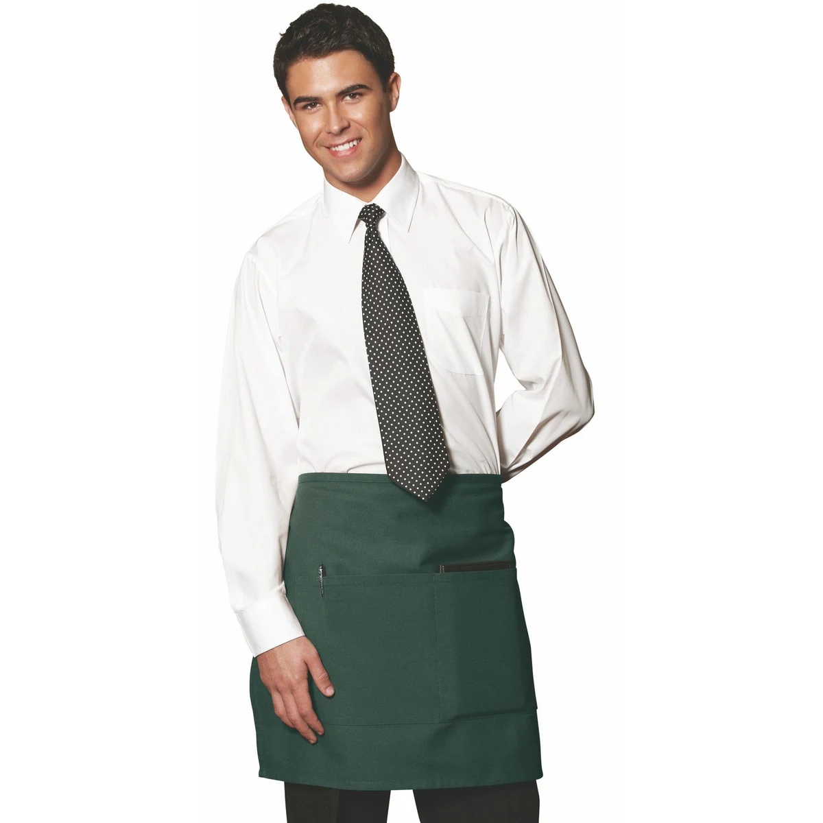 Hunter Green Half Waist Bistro Apron 1