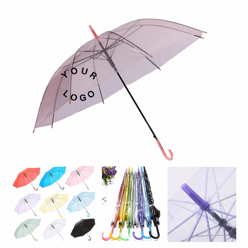 Curved Handle Transparent Umbrella for Weddings