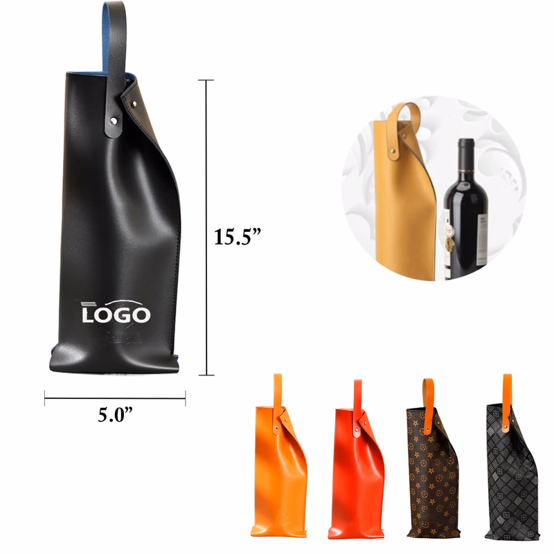 PU Leather Wine Tote Bag