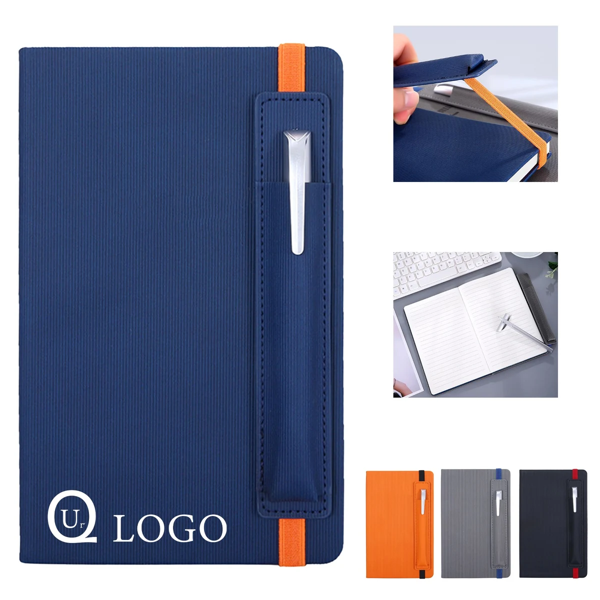A5 Strap-Bound Pen-Insert Notebook 1