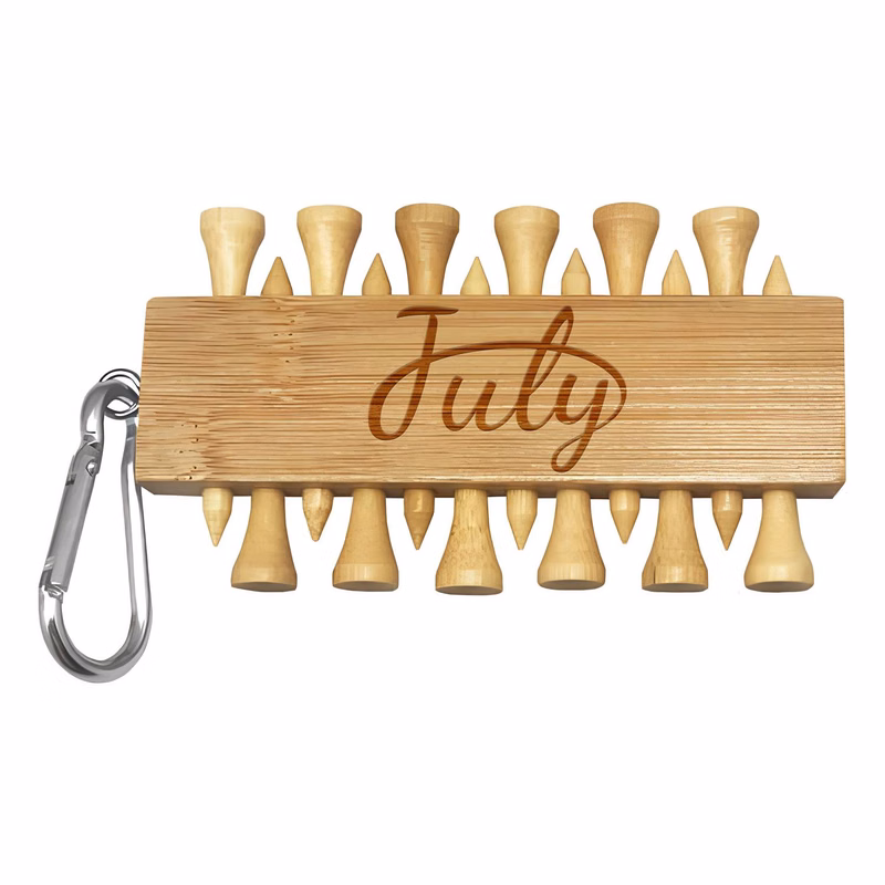 Bamboo Golf Tee Set w/Carabiner