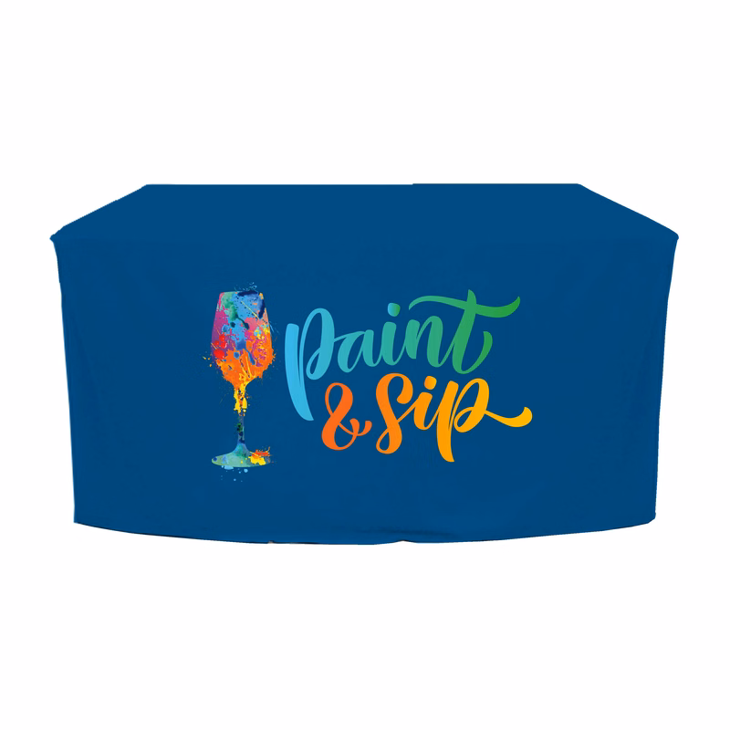 4 ft. x 30 in. Fitted PolyKnit Table Cover (Full Color Logo)