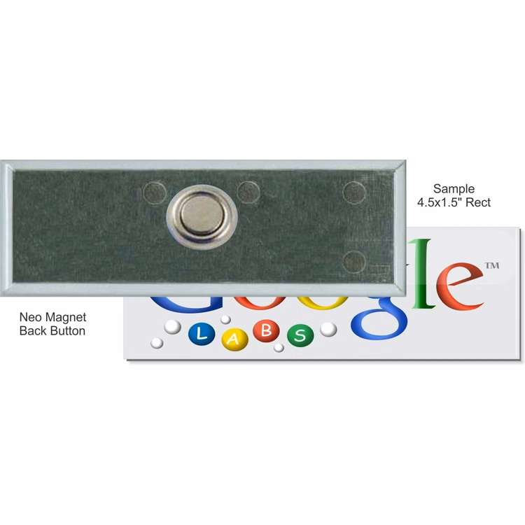 Neo Magnet 4 1/2 Inch X 1 1/2 Inch Rectangular Button