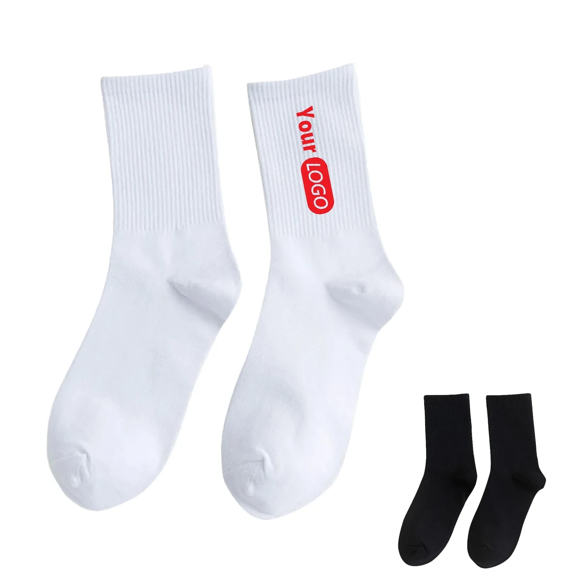 Athletic Jacquard Cotton Crew Socks 1