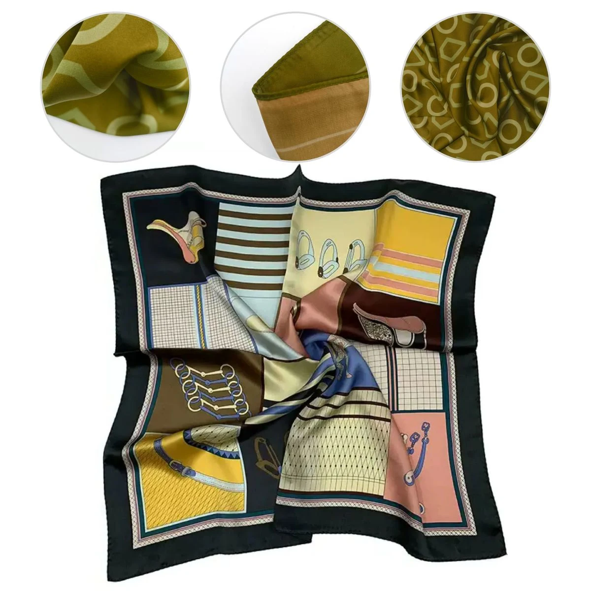 35" Lightweight Custom Printed Faux Silk Scarf 1