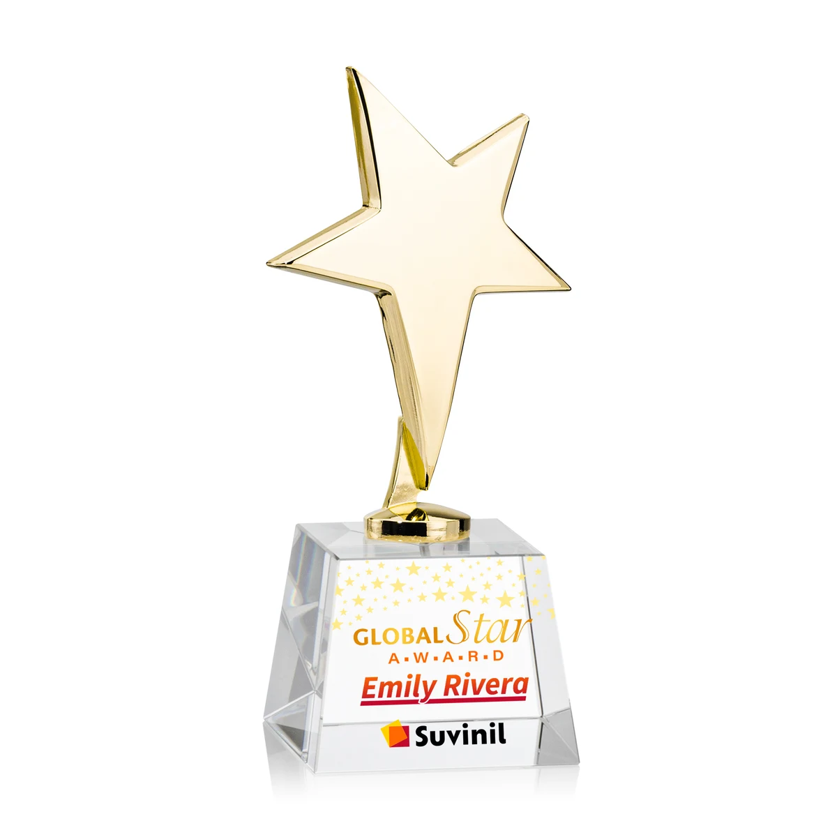 Tuscany Gold Star VividPrint™ Award on Robson Base - Clear 1
