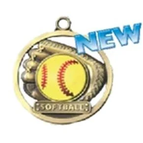Softball Game Ball Medal, 2" 1